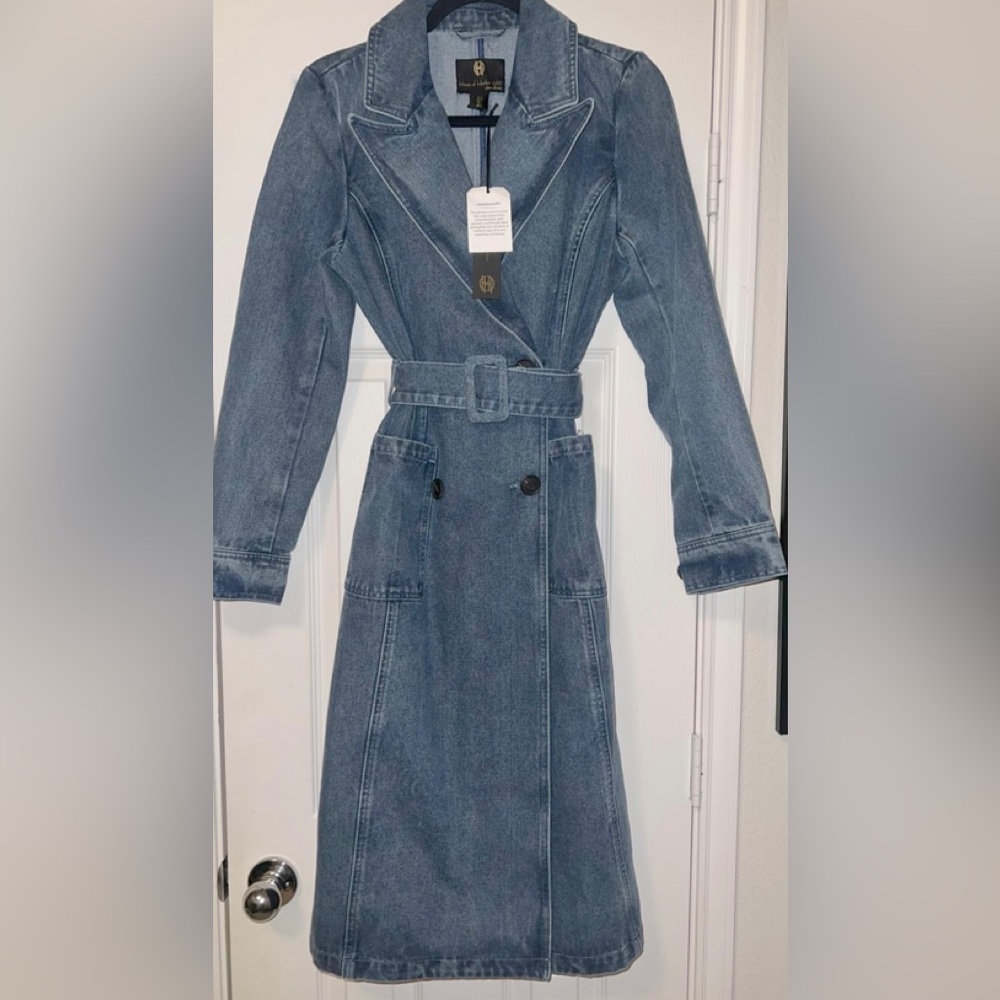 New House of Harlow denim trench coat